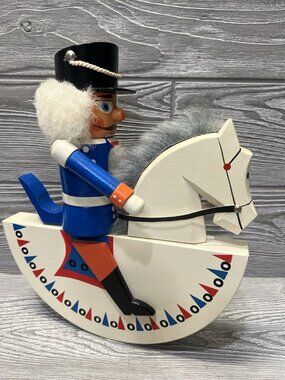 Erzgebirge Expertic Soldier on Rocking Horse Nutcracker German Christmas